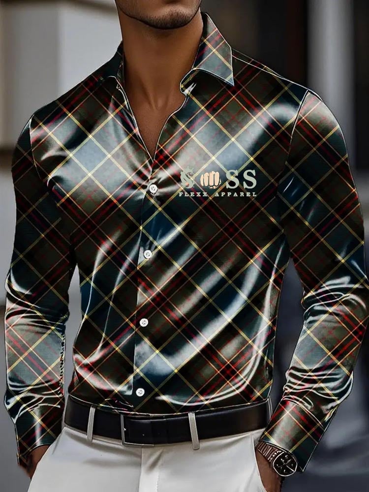 Camisa vintage de manga larga para hombre