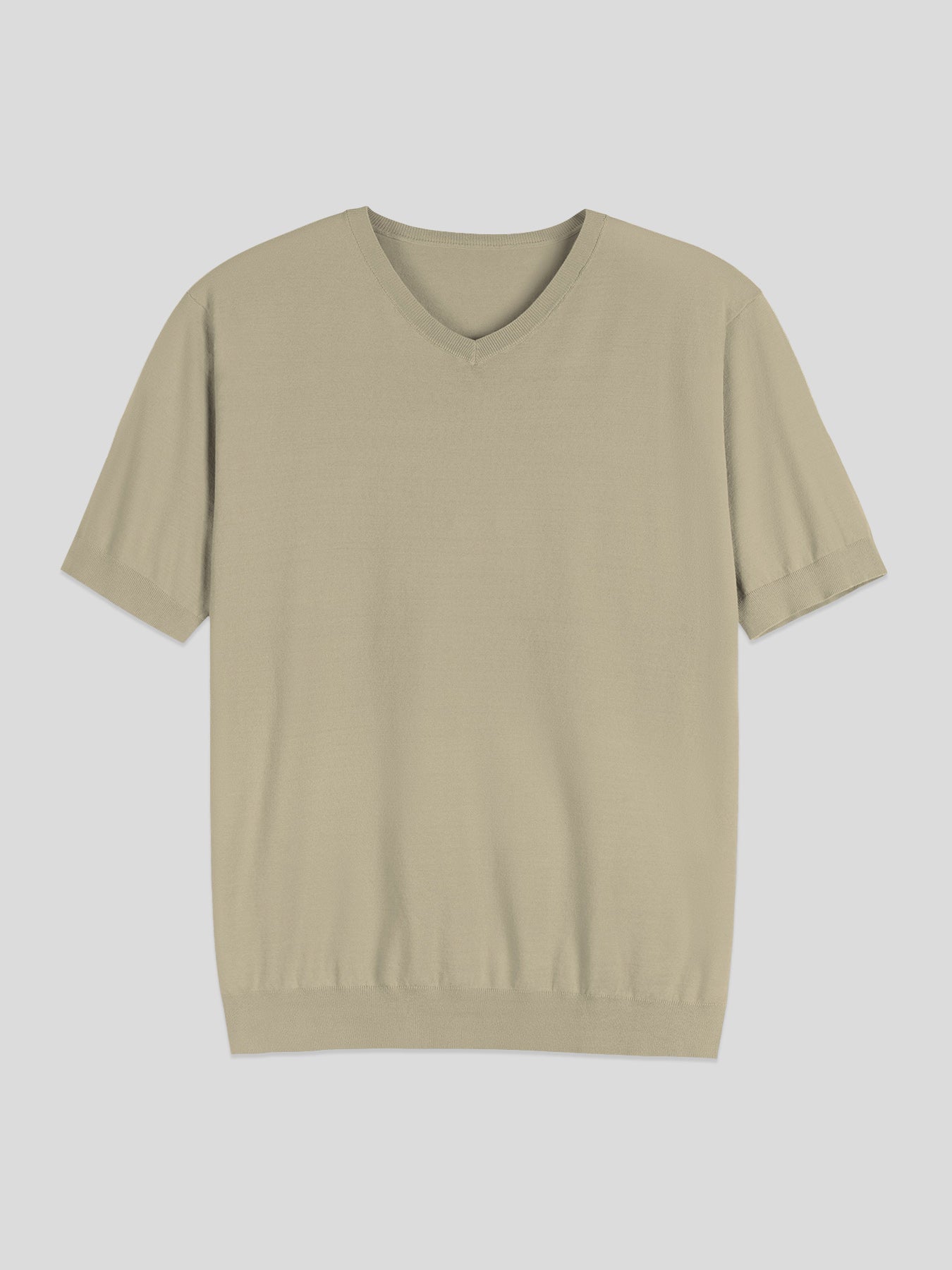 Camiseta Gentletejido de manga corta V-neck tejidoted
