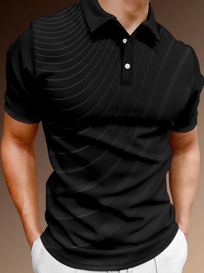 Camisa polo solapa de manga corta casual para hombre