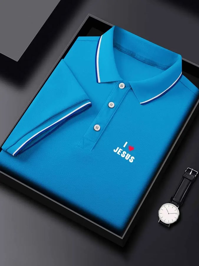 Camisa polo Jesus estampado para hombre