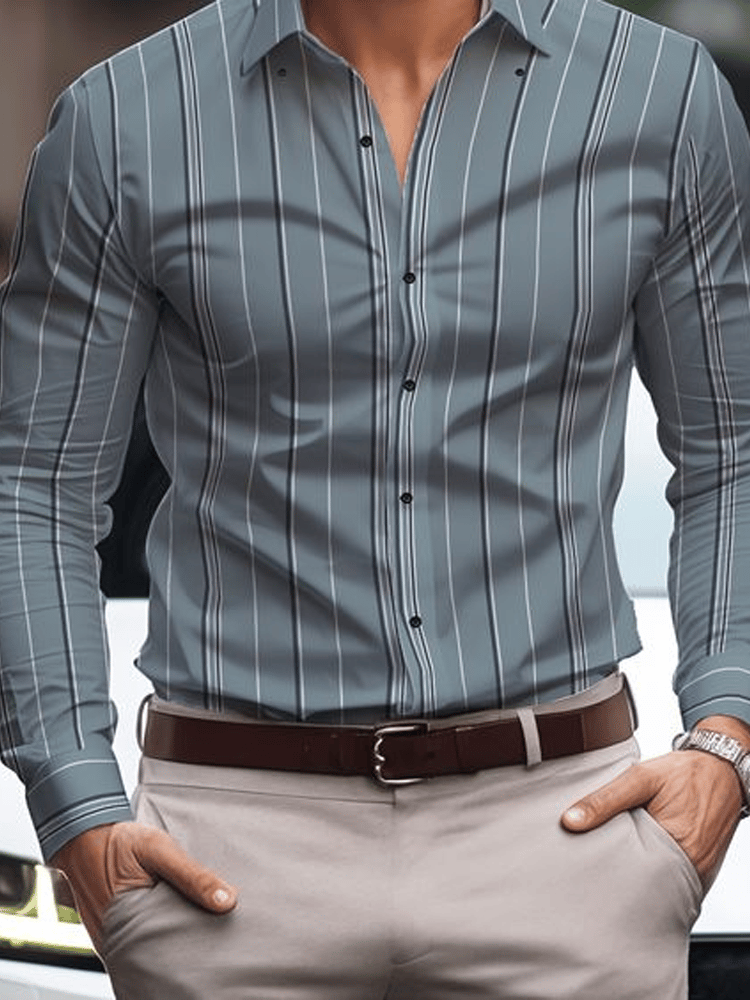 Camisa a cuadros ejecutivo de manga larga para hombre