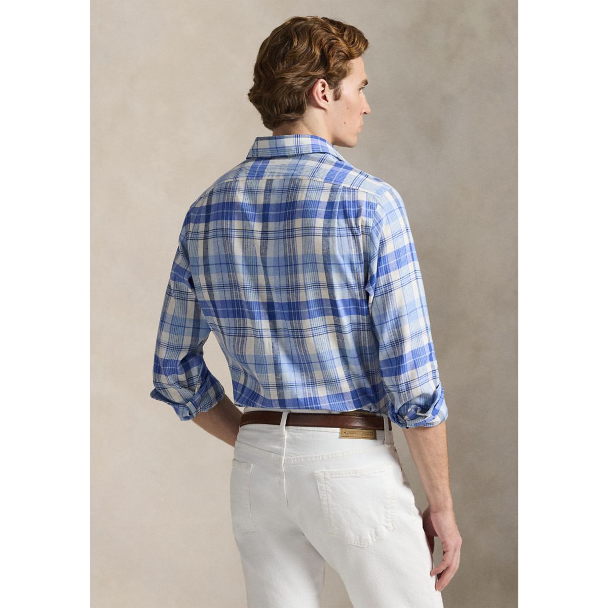 Classic Fit Plaid Linen-Blend Shirt - 2