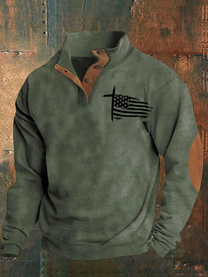 Sudadera Aintage Faith Flag estampado para hombre