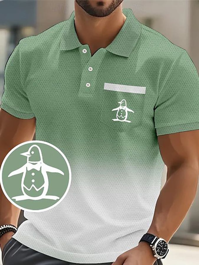 Camisa polo de moda ejecutivo Letter estampado casual para hombre