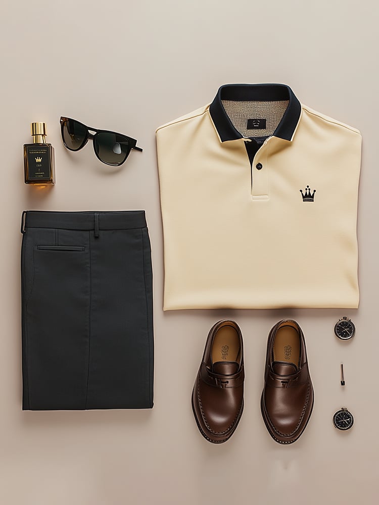 Camisa polo ejecutivo casual Button de manga corta para hombre