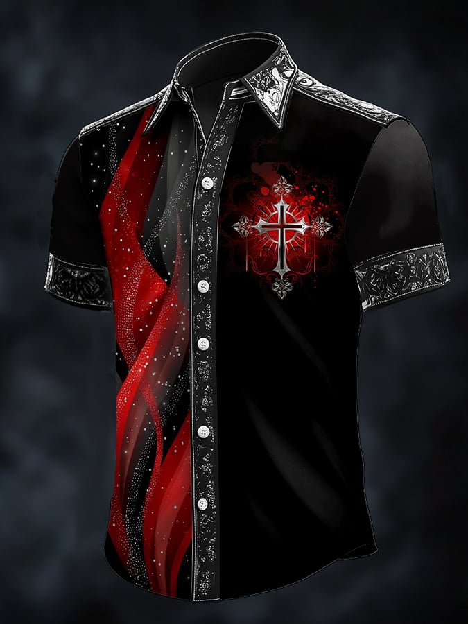 Casual de moda Dark Contrascamiseta para hombre