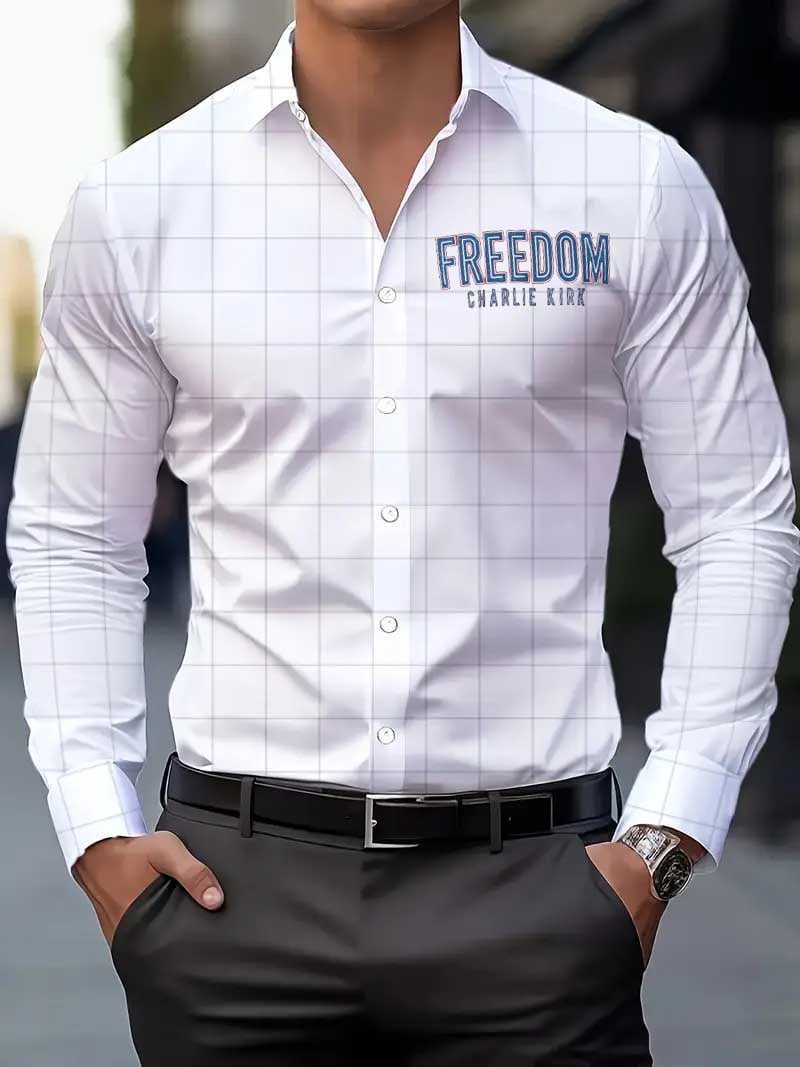 Camisa Street Style ejecutivo casual estampado de manga larga para hombre