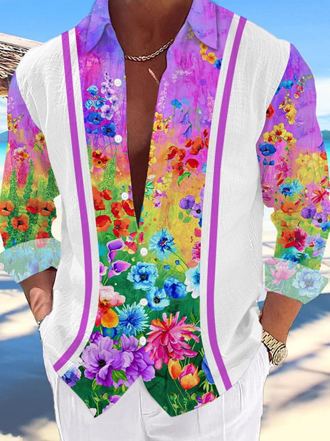Camisa Hawaii estampado de moda Vacation And casual para hombre
