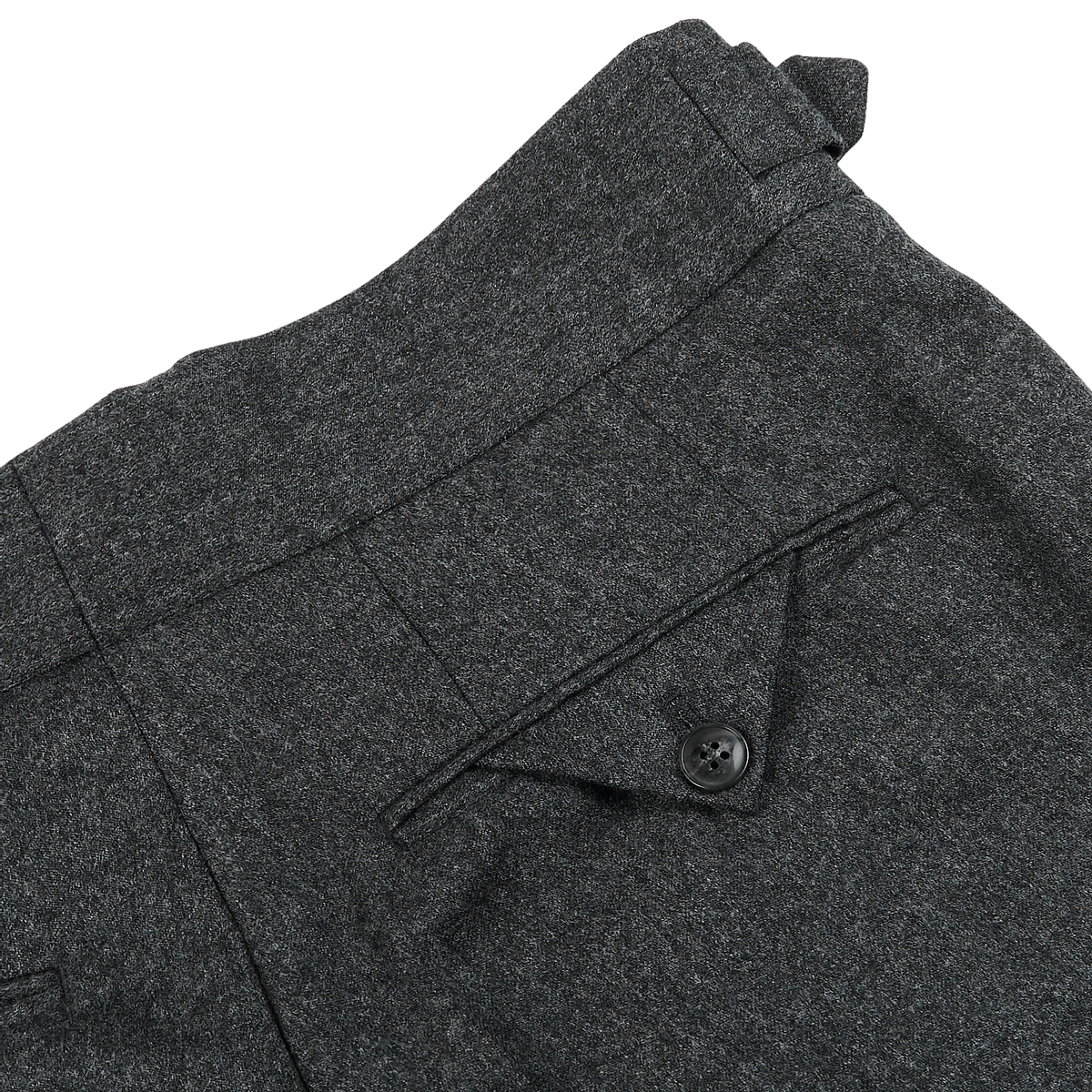 Grey lana Flannel Pleated Gurkha Trousers