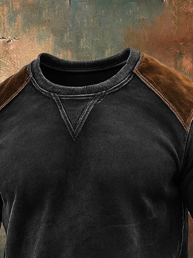 Sudadera vintage Comfort Henley para hombre