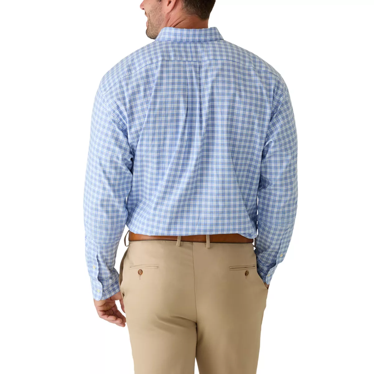 Big & Tall Plaid Performance Oxford Shirt - 3