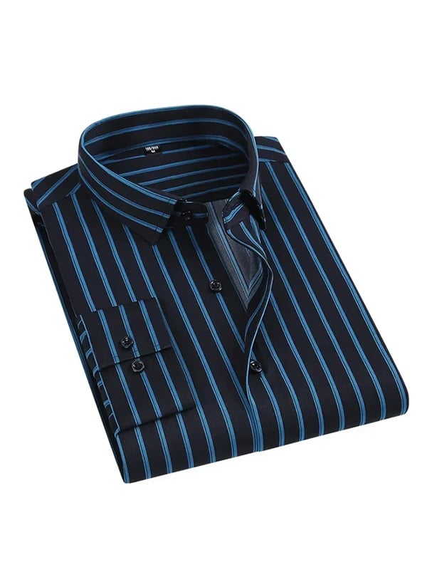 Camisa de lujo ejecutivo a rayas de manga larga para hombre
