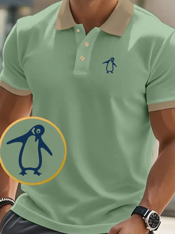 Camisa polo clásico casual with penguin estampado para hombre