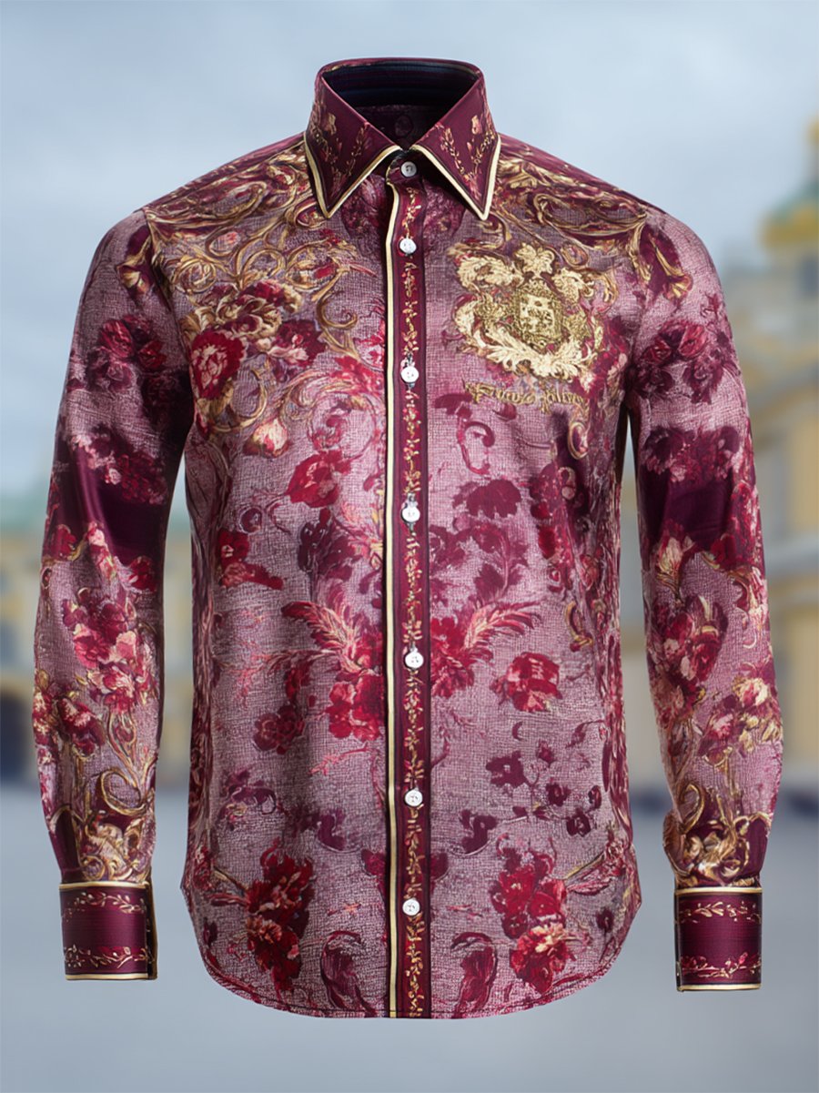 Camisa Luxe satén de manga larga para hombre
