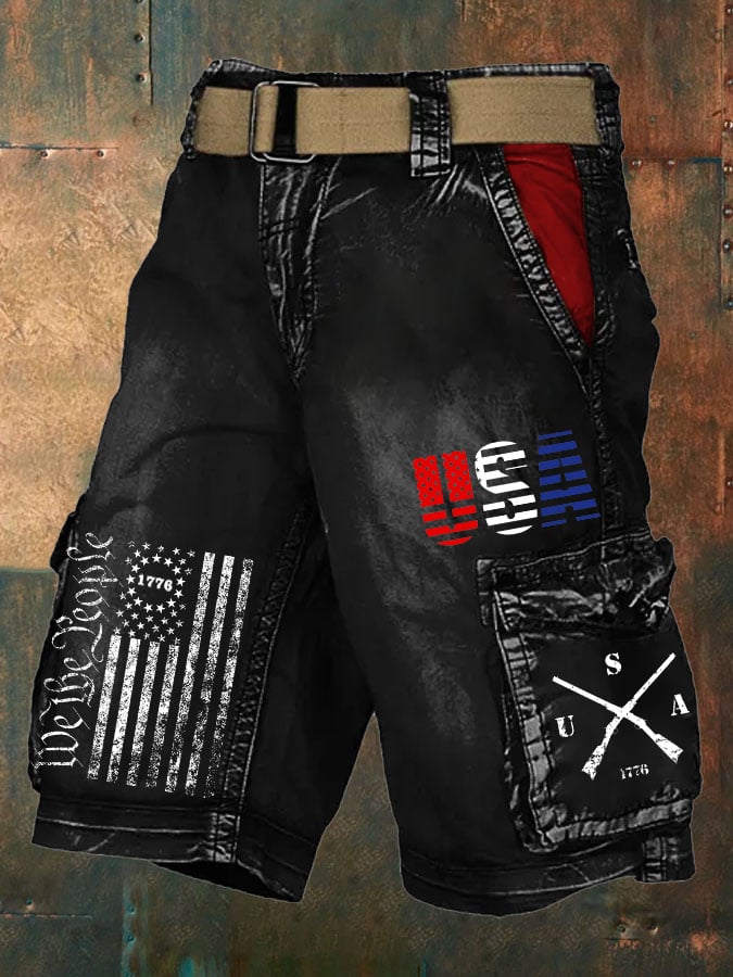 Shorts USA Independence Day estampado Cargo