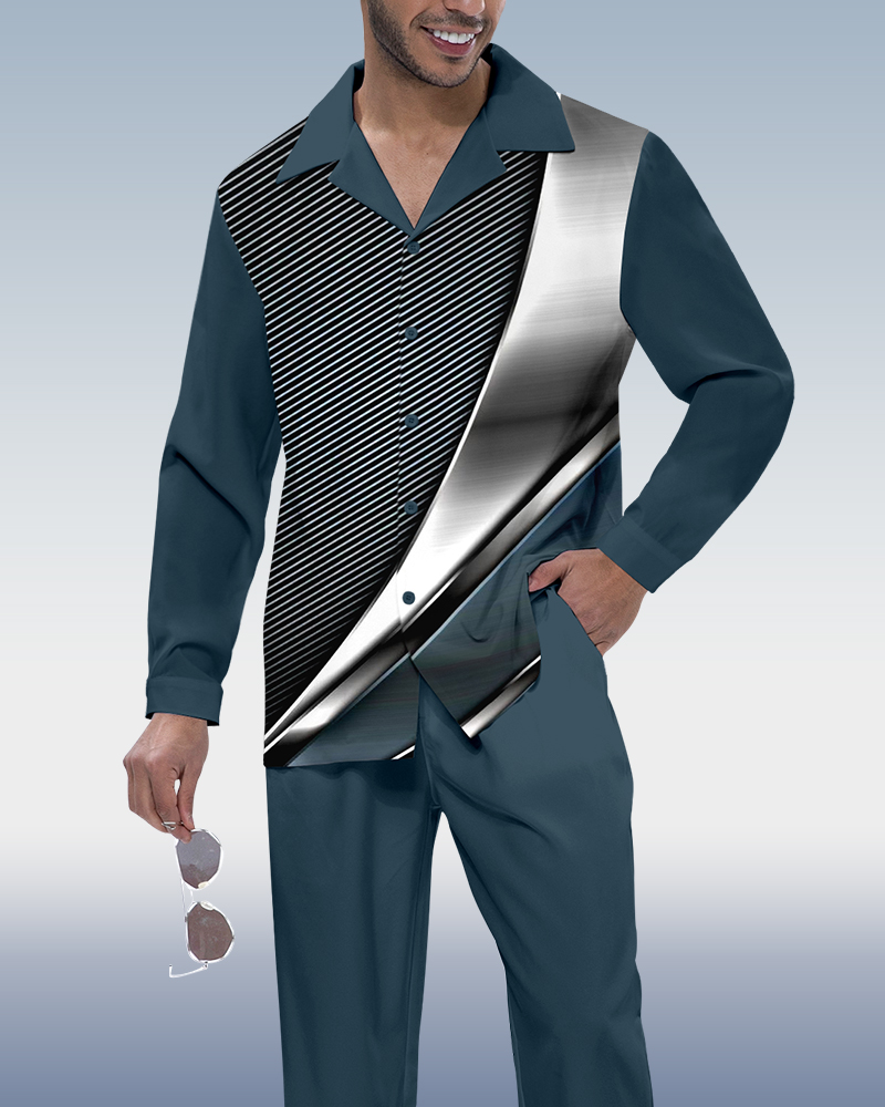 Camisa Gradient estampado de manga larga Walking Suit 390 para hombre