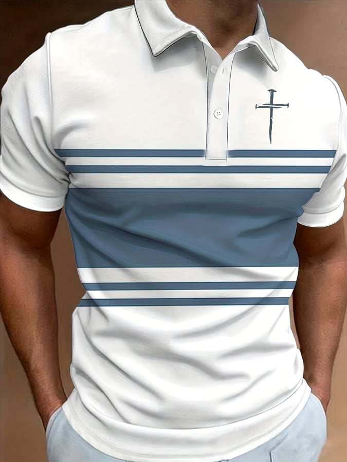 Camisa polo Faith Cross estampado para hombre