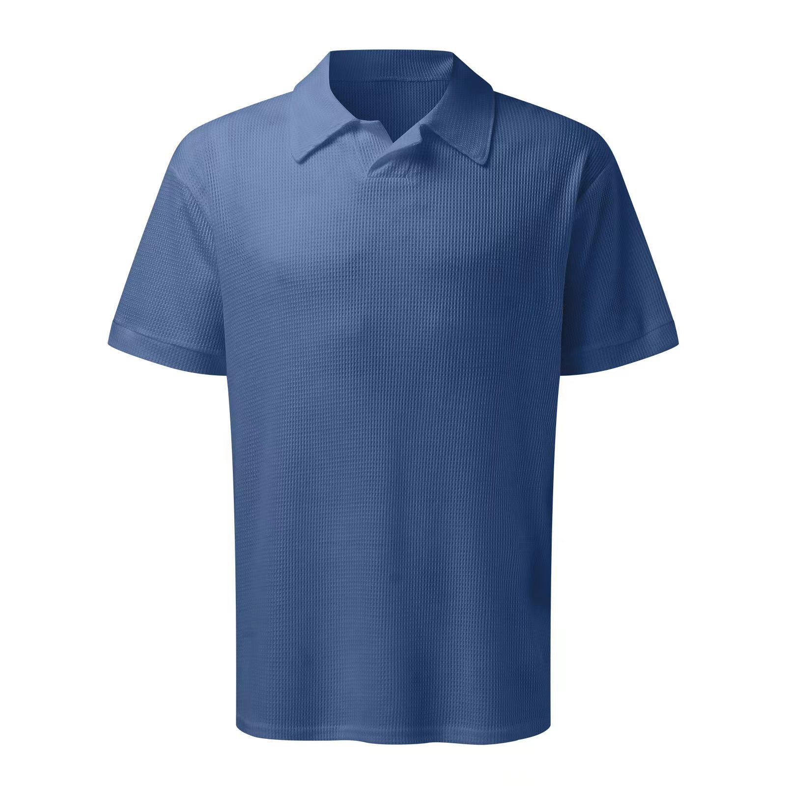 Camisa polo Suitmens Blue tejido V-Neck para hombre