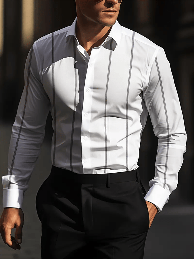 Camisa a rayas ejecutivo casual para hombre