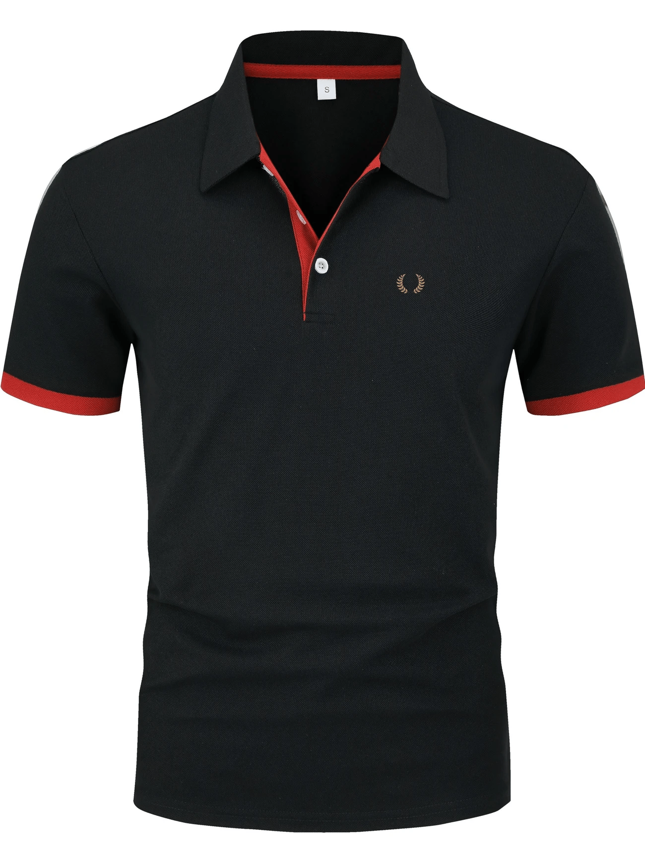 Camisa polo ejecutivo Logo con botones de manga corta para hombre