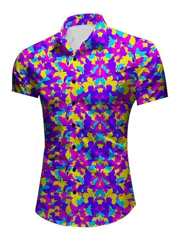 Camisa Beach Vacation floral de manga corta para hombre