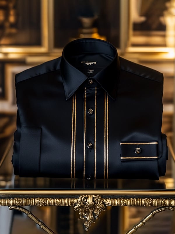 Camisa seda de lujo ejecutivo de manga larga para hombre