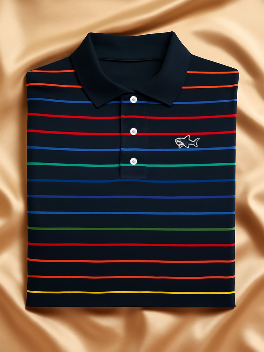 Camisa polo ejecutivo casual Button de manga corta para hombre