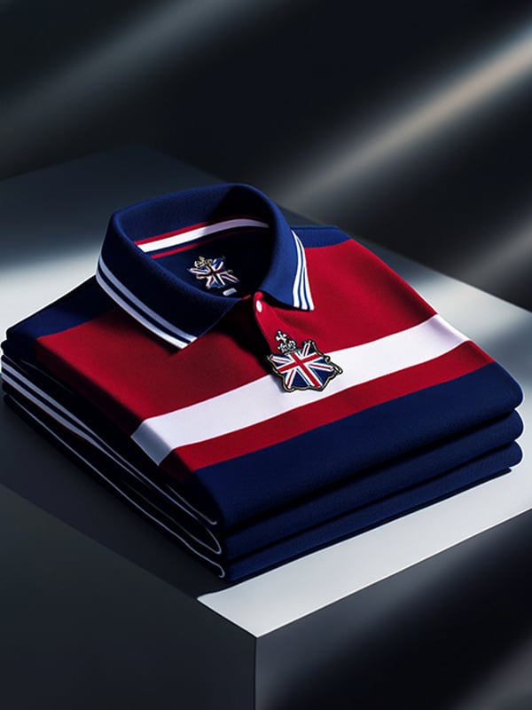 Camisa polo ejecutivo English rayas estampado Button para hombre