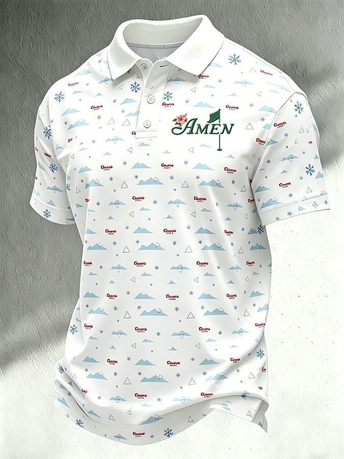 Camisa polo casual Golf-estampado para hombre