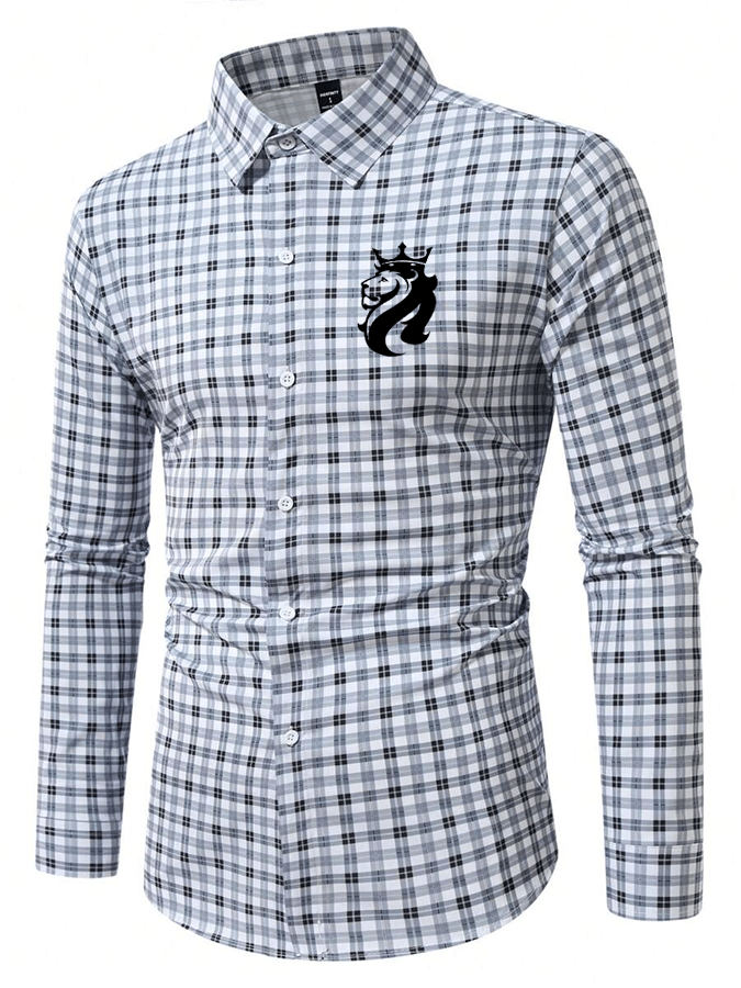 Camisa a cuadros ejecutivo casual para hombre