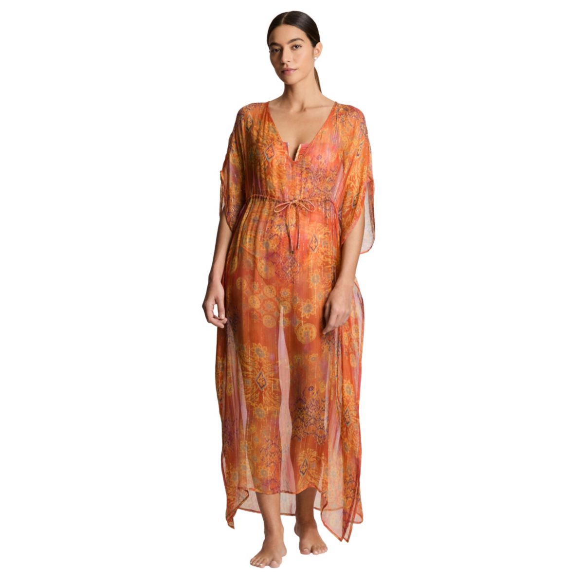 Medalion Shimmer Midi Caftan Cover Up - 1