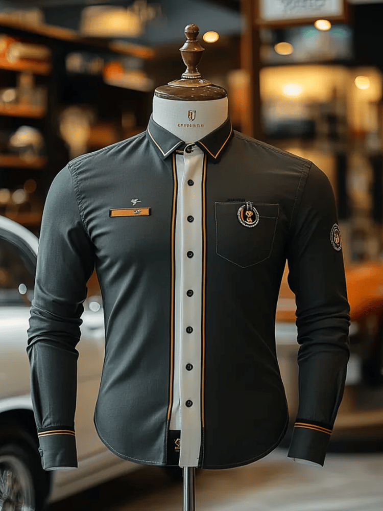 Camisa de lujo ejecutivo de manga larga para hombre