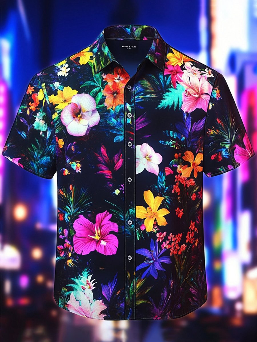 Camisa Resort casual floral Art de manga corta para hombre