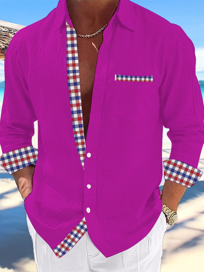 Camisa casual Hawaiian estampado Lapel para hombre
