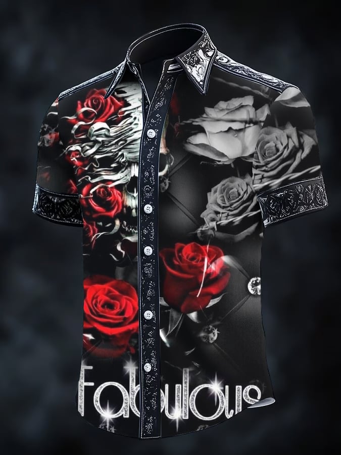 Camisa Gothic Dark de manga corta para hombre