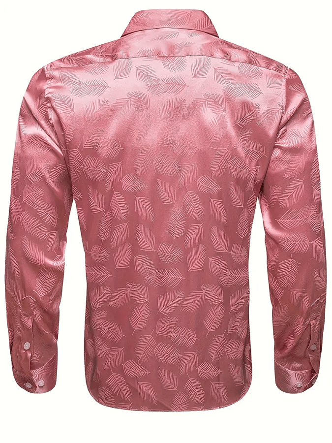 Camisa seda ejecutivo de lujo Design estampado de manga larga para hombre