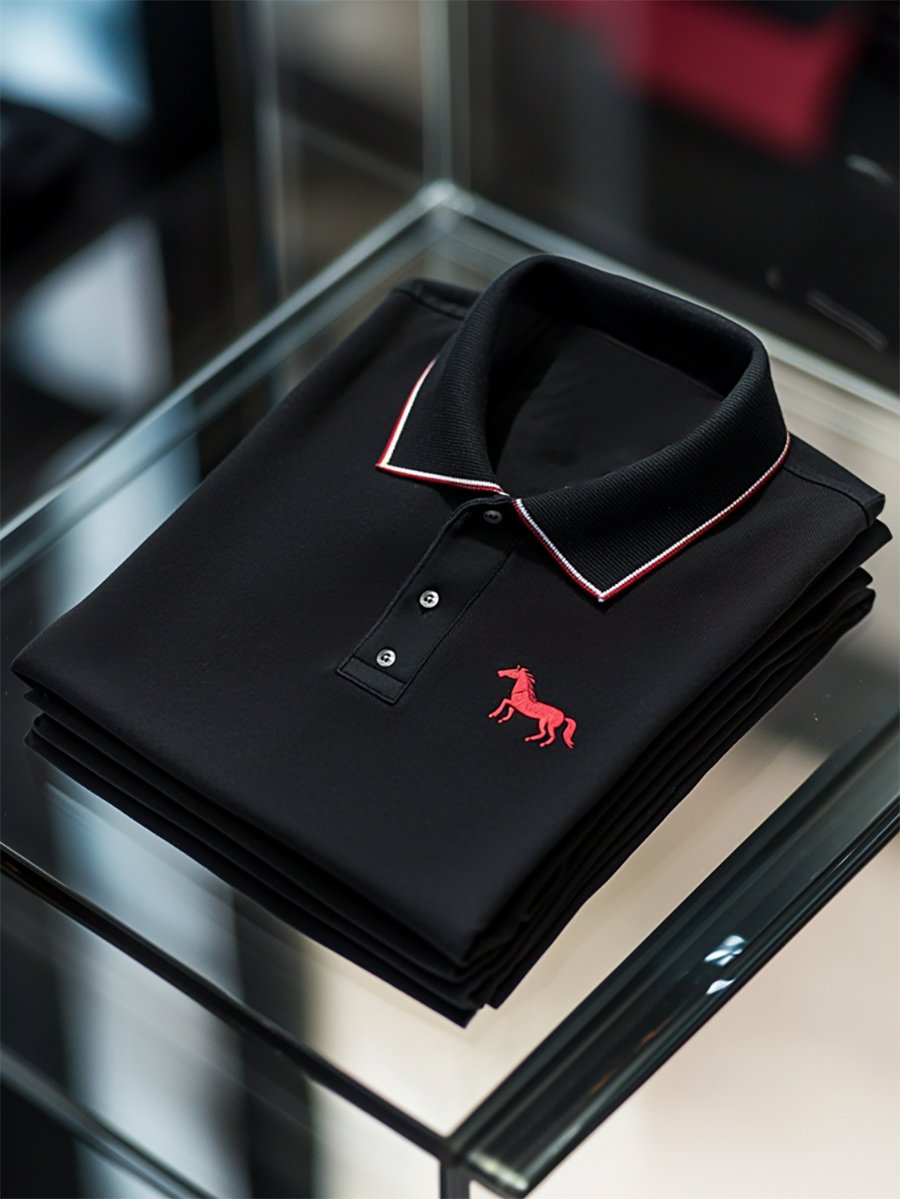 Camisa polo ejecutivo casual Button de manga corta para hombre