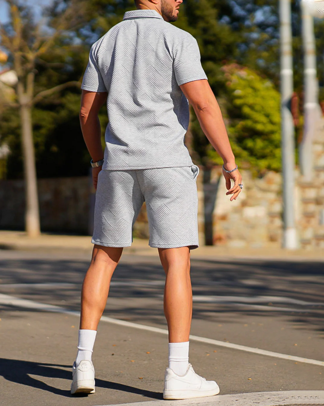 Suitmens Gray Summer POLO Suit para hombre