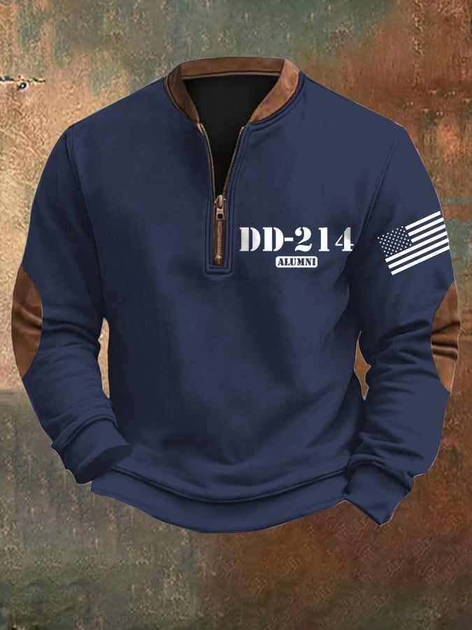 Sudadera retro Veteran Zip cuello para hombre