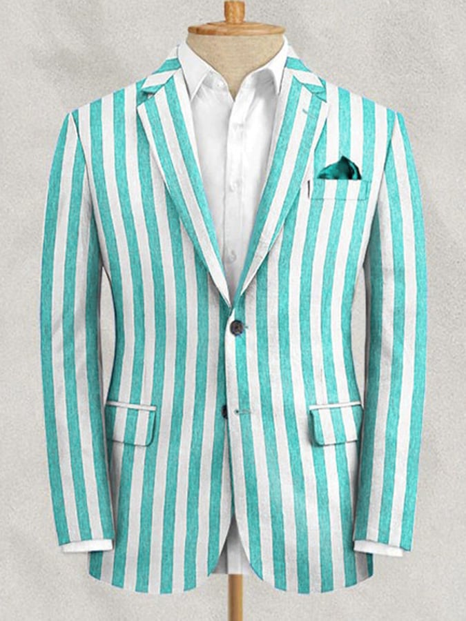 Chaqueta retro Single Breasted a rayas Gentleman ejecutivo Suit para hombre