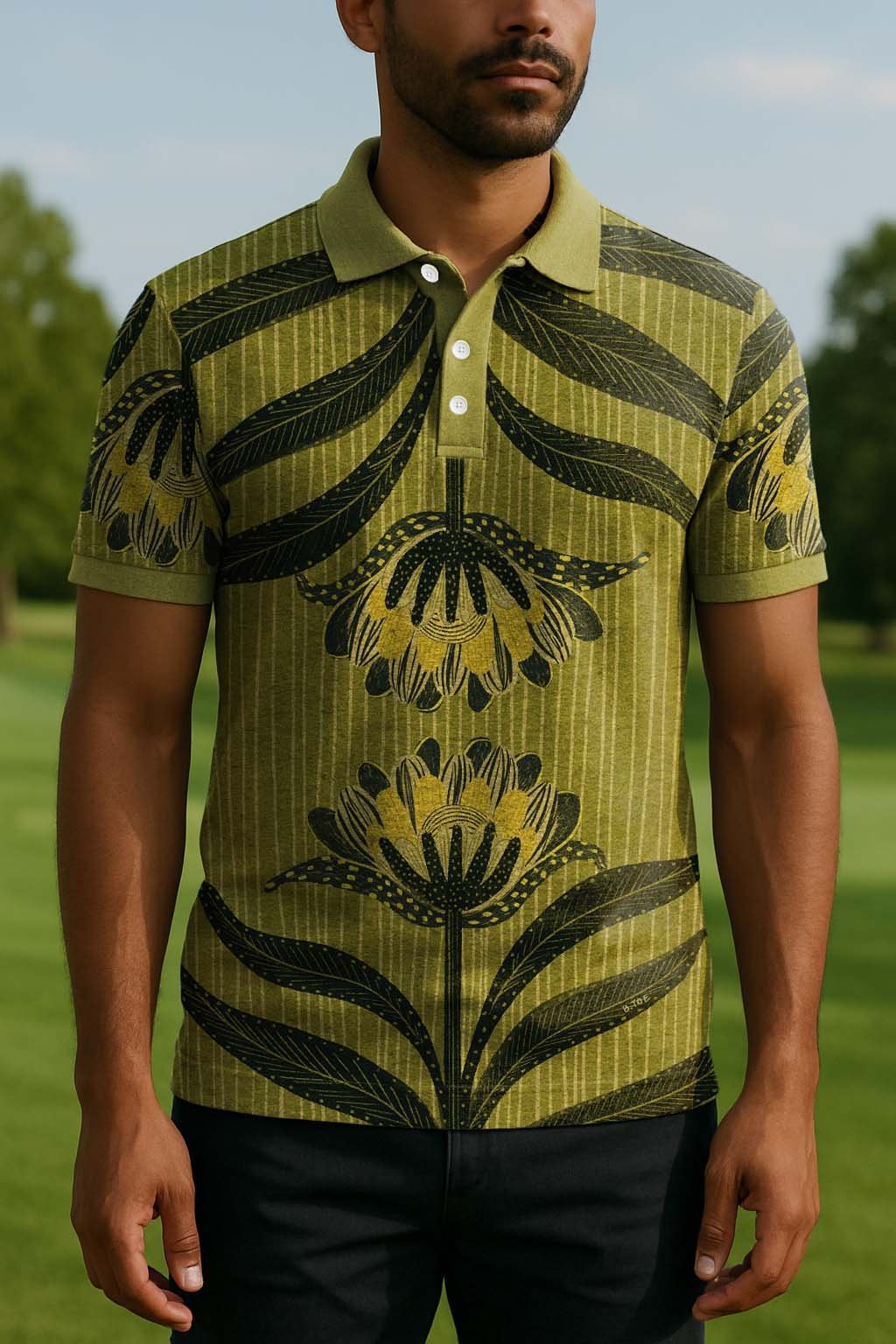 Camisa polo clásico ejecutivo Old Money Button de manga corta para hombre
