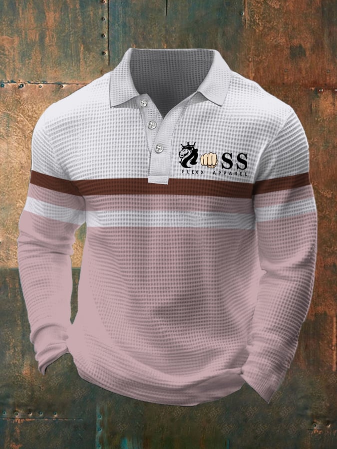 Ejecutivo casual Contrast Waffle Polo Top para hombre