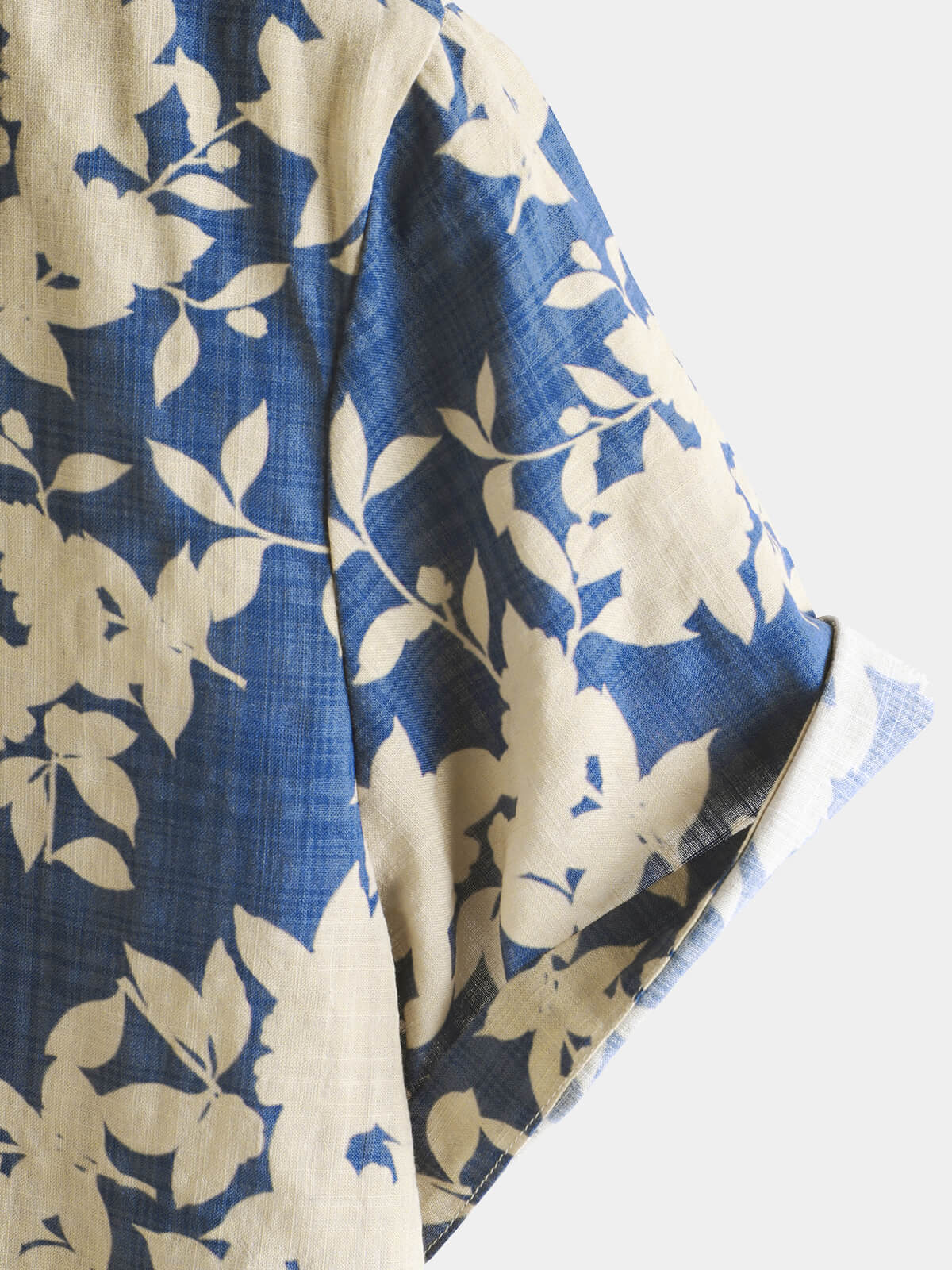 Camisa vintage floral Blue casual Beach de manga corta para hombre