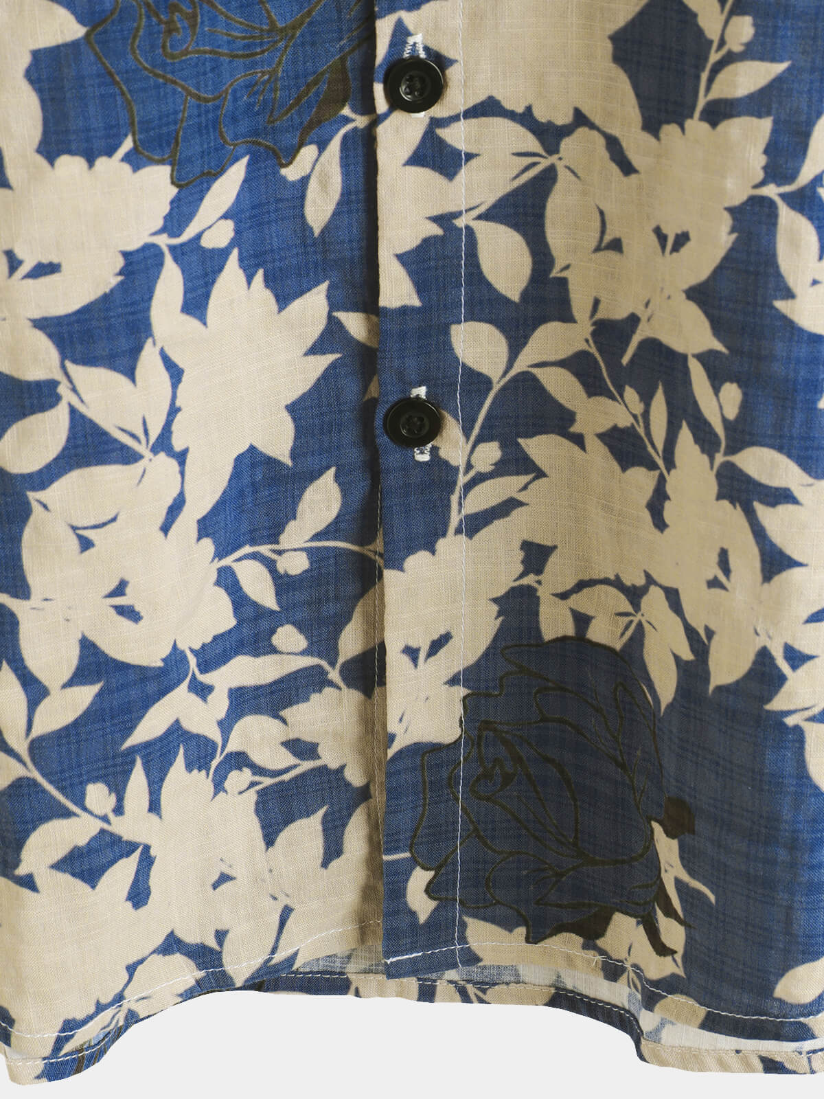 Camisa vintage floral Blue casual Beach de manga corta para hombre