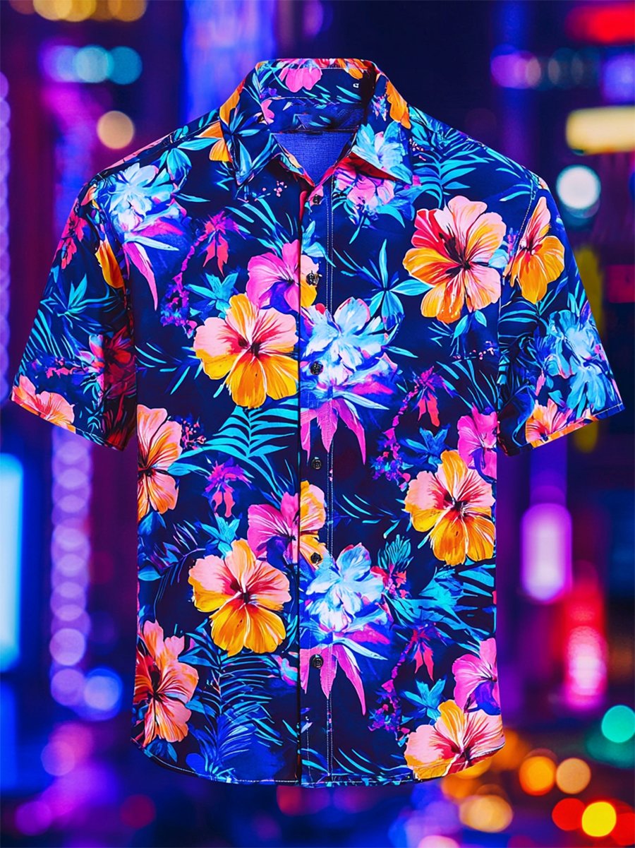 Camisa Resort casual floral Art de manga corta para hombre
