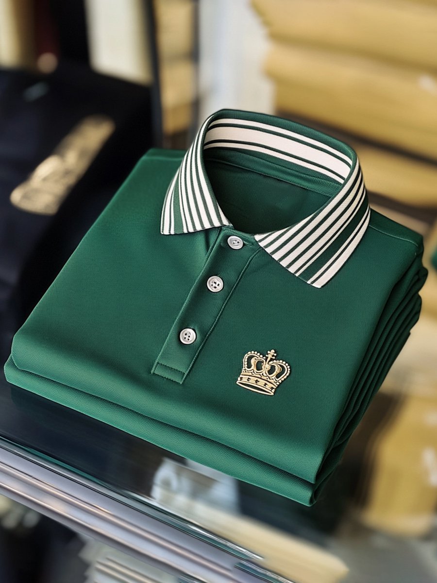 Camisa polo vintage ejecutivo de manga larga para hombre