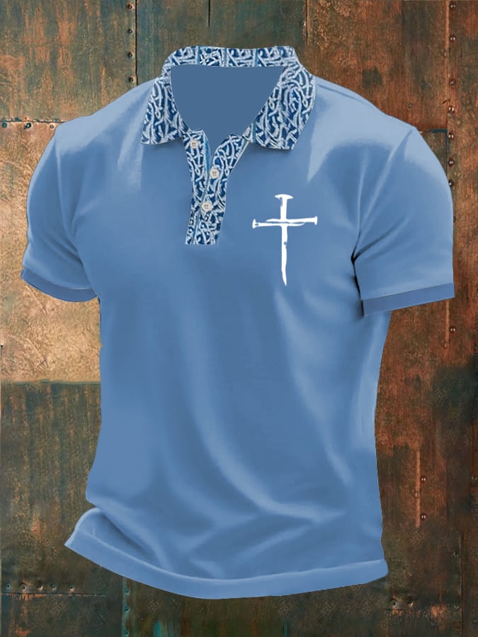 Camisa polo Faith estampado Button Design para hombre