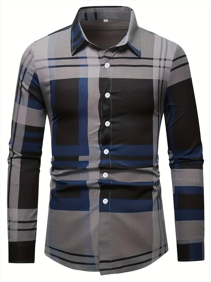 Camisa a cuadros ejecutivo casual para hombre