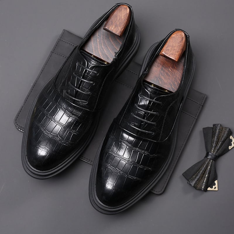 Zapatos Comfortable British ejecutivo Lace-Up Stone cuero para hombre