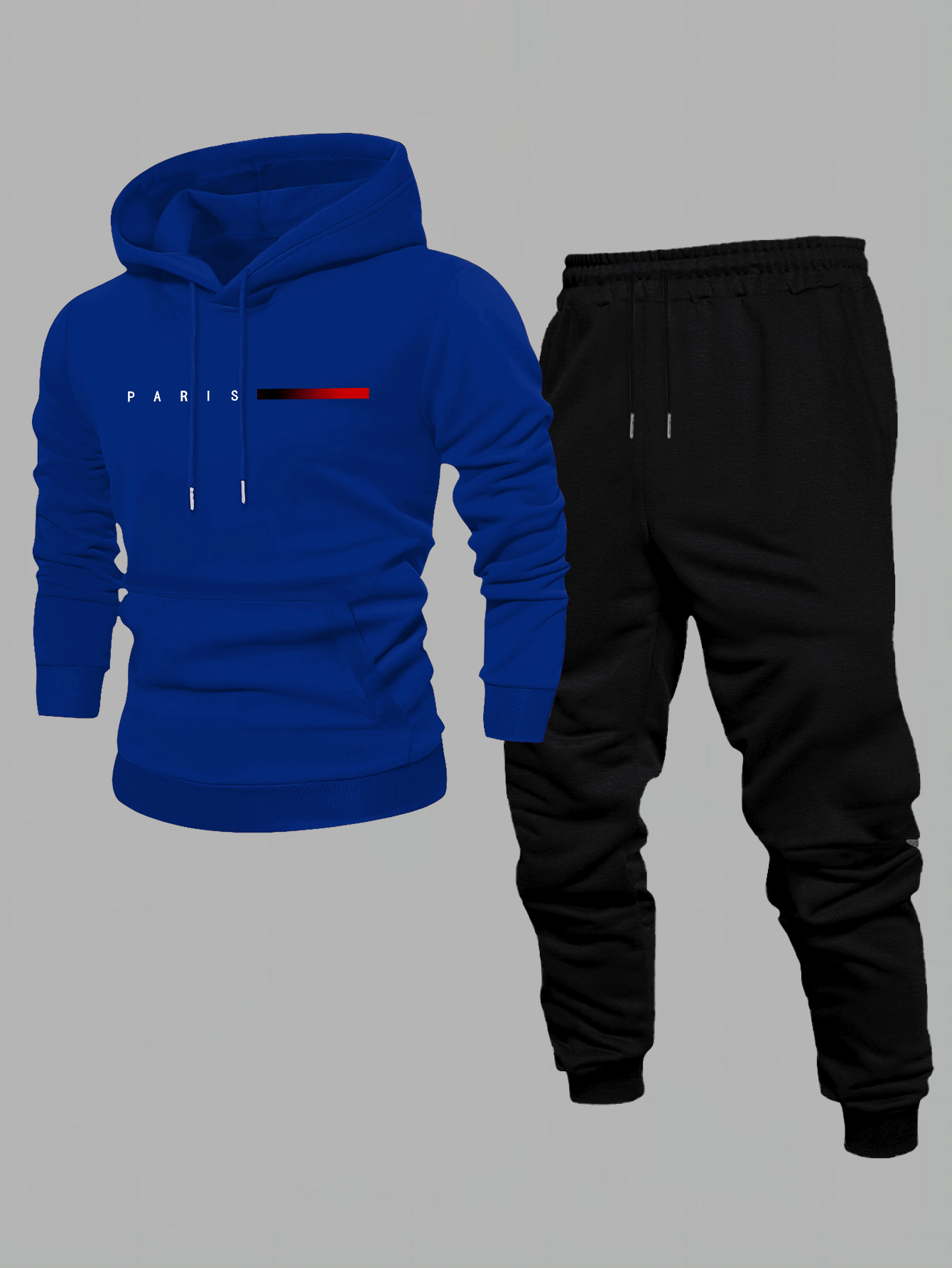 Conjunto de dos piezas casual Color Matching sudadera con capuchas de manga larga sudaderas & Sweatpantalón para hombre